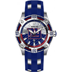 Invicta Men's 42064 NFL New York Giants Quartz 3 Hand Blue, Silver, Red Dial Watch