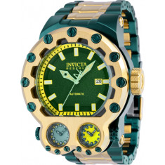 Invicta Men's 37556 Reserve Automatic Chronograph Green, Yellow Dial Watch