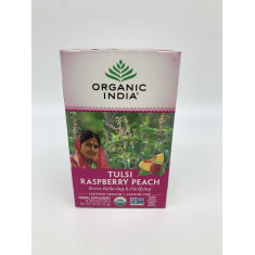 Chá Tulsi Raspberry Peach Herbal - Organic India (Val: 06/2023)