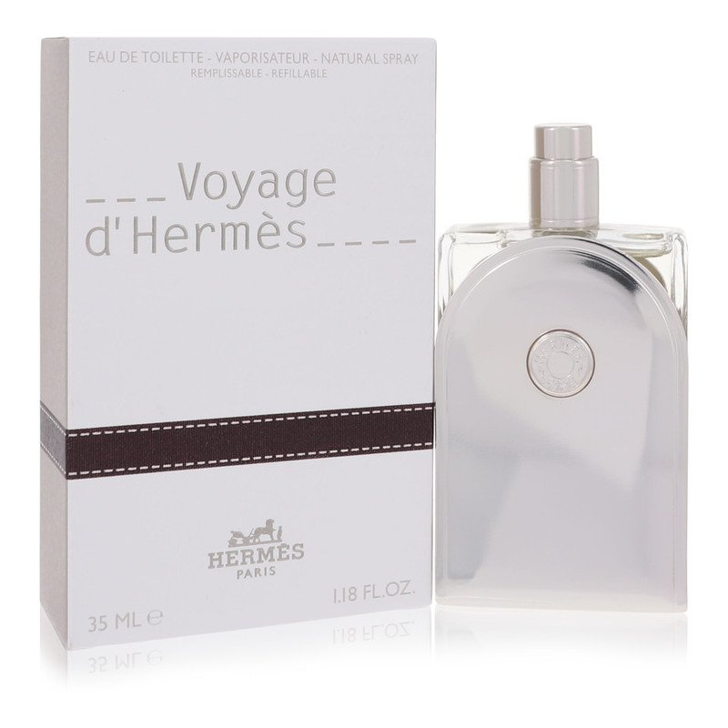 Eau De Toilette Spray Refillable (Unisex) Masculino - Hermes - Voyage  D'hermes - 35 ml