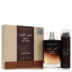 Gift Set - 34 oz Eau De Parfum Spray + 17 oz Perfumed Spray Masculino - Lattafa - Ameer Al Oudh - --