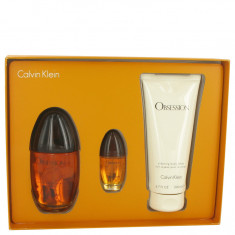 Gift Set - 34 oz Eau De Parfum Spray + 67 oz Body Lotion + 5 oz Mini EDP Spray Feminino - Calvin Klein - Obsession - --