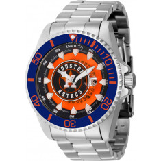 Invicta Men's 43464 MLB Houston Astros Quartz Multifunction Blue, White, Silver, Orange Dial Watch