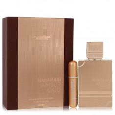 Gift Set - 34 Pure Perfume Spray + 034 oz Refillable Spray Feminino - Al Haramain - Al Haramain Amber Oud Gold Edition Extreme -