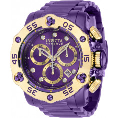 Invicta Men's 38702 Reserve Quartz Chronograph Purple, Gold Dial Watch