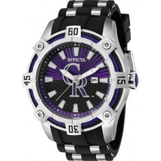 Invicta Men's 43267 MLB Colorado Rockies Quartz Multifunction Purple, Black Dial Watch