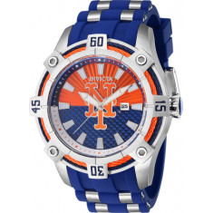 Invicta Men's 43277 MLB New York Mets Quartz Multifunction Blue, Orange Dial Watch