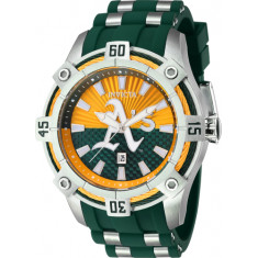 Invicta Men's 43278 MLB Oakland Athletics Quartz Multifunction Green, Yellow Dial Watch