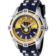 Invicta Men's 43274 MLB Milwaukee Brewers Quartz Multifunction Yellow, Blue Dial Watch