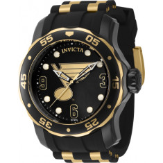 Invicta Men's 42313 NHL St. Louis Blues Quartz 3 Hand Gold, Black, White Dial Watch