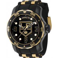 Invicta Men's 42309 NHL Los Angeles Kings Quartz 3 Hand Gold, Black, White Dial Watch