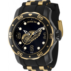 Invicta Men's 42314 NHL Detroit Red Wings Quartz 3 Hand Gold, Black, White Dial Watch