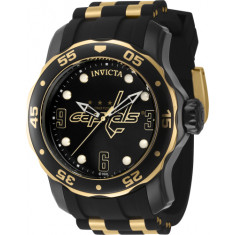 Invicta Men's 42311 NHL Washington Capitals Quartz 3 Hand Gold, Black, White Dial Watch