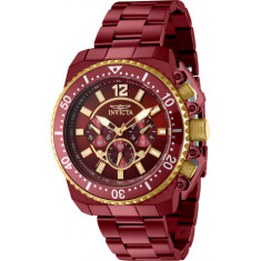 Invicta Men's 40899 Pro Diver Quartz Chronograph Red Dial Watch