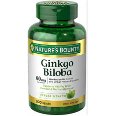 Vitamina Ginkgo Biloba 60mg - Nature's Bounty 200 Caps (Val: 10/2023)