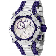 invicta Women's 41109 Gladiator Quartz Chronograph Purple, Silver, White Dial Watch