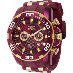 Invicta Men's 40716 Pro Diver Quartz Chronograph Red Dial Watch