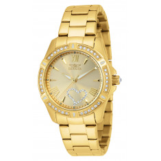 Invicta Women's 21384 Angel Quartz 3 Hand Gold Dial Watch
