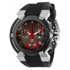 Invicta Men's 31685 Coalition Forces Quartz 3 Hand Black, Red Dial Watch