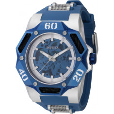 Invicta Men's 44085 Coalition Forces Automatic 3 Hand Transparent, Silver, Blue Dial Watch