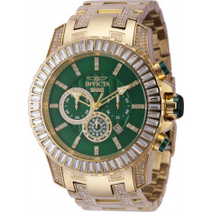 Invicta Men's 43820 SHAQ Quartz Chronograph Green, Gold Dial Watch