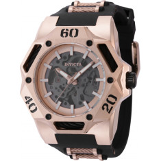 Invicta Men's 44082 Coalition Forces Automatic 3 Hand Transparent, Rose Gold, Black Dial Watch