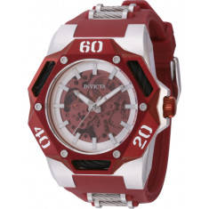 Invicta Men's 44086 Coalition Forces Automatic 3 Hand Transparent, Red, Silver Dial Watch