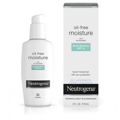 Neutrogena Oil-Free Daily Long Lasting Facial Moisturizer & Neck Cream with SPF 15 Sunscreen & Glycerin, 4 fl. oz