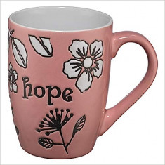 Hope (pink) Stoneware Mug: Christian Art Gifts