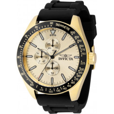 Invicta Men's 38405 Aviator Quartz 3 Hand Gold Dial Watch