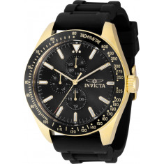 Invicta Men's 38404 Aviator Quartz 3 Hand Black Dial Watch