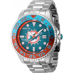 Invicta Men's 45029 NFL Miami Dolphins Automatic 3 Hand Orange, Green Dial Watch