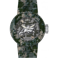 Invicta Men's 45095 NFL Philadelphia Eagles Quartz 3 Hand Grey, Beige, Dark Grey, Camouflage, Silver, Black Dial Watch