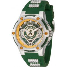 Invicta Women's 43533 MLB Oakland Athletics Quartz Multifunction Green, Yellow, Silver, White Dial Watch