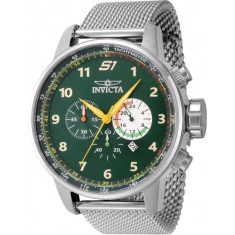 Invicta Men's 44948 S1 Rally Quartz Chronograph Green, Antique Silver Dial Watch