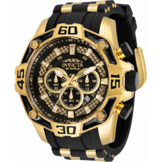 Invicta Men's 33838 Pro Diver Quartz Chronograph Black, Gold Dial Watch