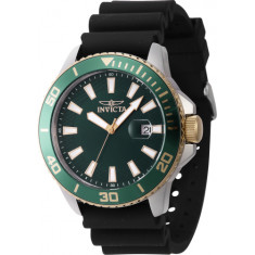 Invicta Men's 46093 Pro Diver Quartz 3 Hand Green Dial Watch