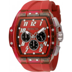 Invicta Men's 45483 S1 Rally  Quartz Chronograph Red, Transparent Dial Watch