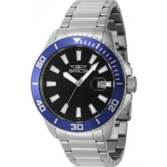Invicta Men's 46064 Pro Diver Quartz 3 Hand Black Dial Watch