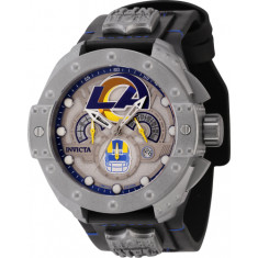 Invicta Men's 45121 NFL Los Angeles Rams Quartz Chronograph Gunmetal, Orange, Silver, Blue Dial Watch
