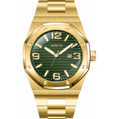 Invicta Men's 45784 Huracan Quartz 3 Hand Green Dial Watch