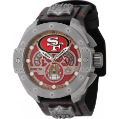 Invicta Men's 45123 NFL San Francisco 49ers Quartz Chronograph Gunmetal, Red, Silver, White Dial Watch