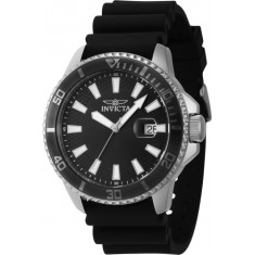 Invicta Men's 46095 Pro Diver Quartz 3 Hand Black Dial Watch