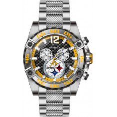 Invicta Men's 45414 NFL Pittsburgh Steelers Quartz 3 Hand Black, White Dial Watch