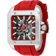 Invicta Men's 44002 Cuadro  Mechanical 3 Hand Grey, Red Dial Watch