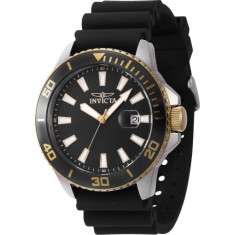 Invicta Men's 46091 Pro Diver Quartz 3 Hand Black Dial Watch
