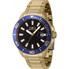 Invicta Men's 46068 Pro Diver Quartz 3 Hand Black Dial Watch