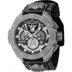 Invicta Men's 45116 NFL Las Vegas Raiders Quartz Chronograph Gunmetal, Silver, Blue Dial Watch