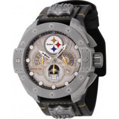 Invicta Men's 45115 NFL Pittsburgh Steelers Quartz Chronograph Gunmetal, Silver, Blue Dial Watch