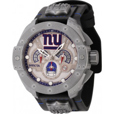 Invicta Men's 45119 NFL New York Giants Quartz Chronograph Gunmetal, Red, Silver, Blue Dial Watch